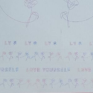 BTS Love Yourself Art Print with Floral Designs
